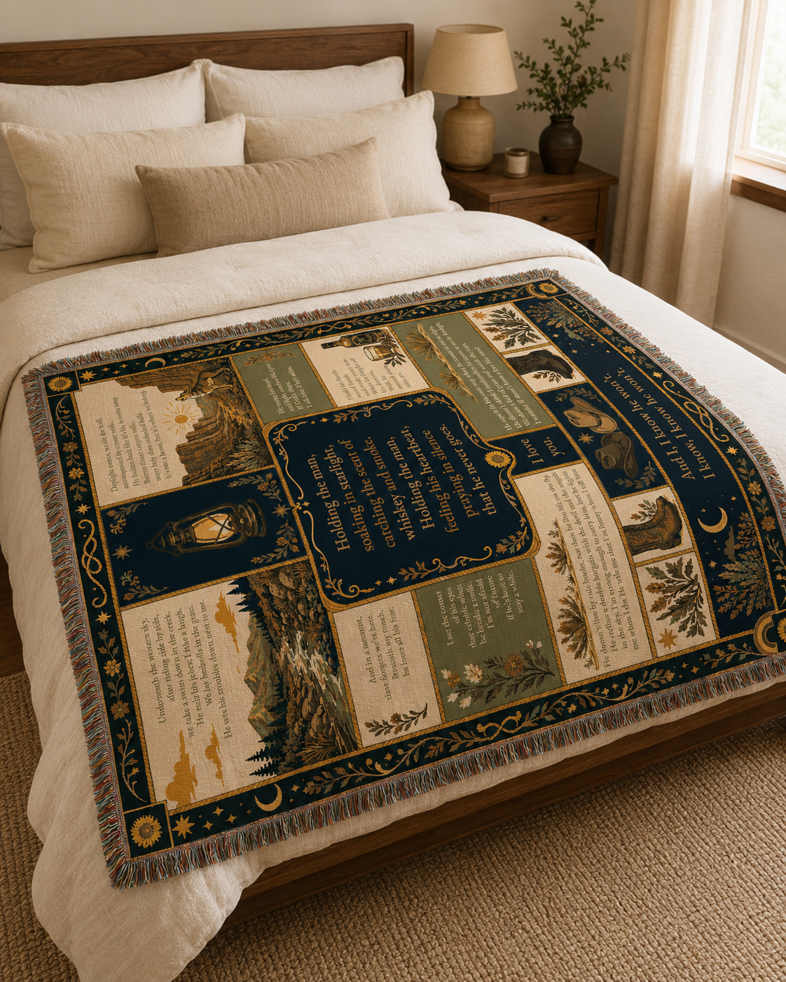"Holding The Man" Lyric Woven Throw Blanket